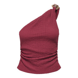 Only onlerikka assymetric crinkle top pn 15374559 brick red