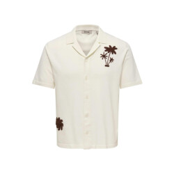 Only & Sons Onsmilo life reg 12 ss shirt knit off-white