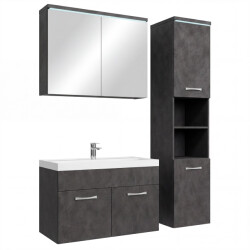 Badplaats Badkamermeubel set paso 80 x 40 cm – donker – badmeubel met
