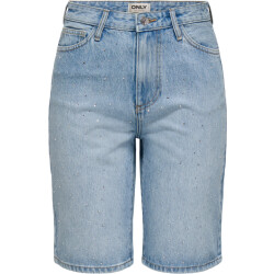 Only Onlsonny hw wide rhinst dnm shorts azg medium blue