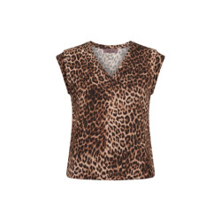 Studio Anneloes leone leopard vneck top 13959 9997 multi color