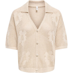 Only Onlceline ss glitter mesh cardi knt ecru/gold glit