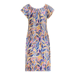 Geisha 67422-60 may 815 dress elastic shoulder jersey aop pr.02-26-2 indigo/purple
