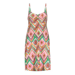 Geisha 67420-60 noa 615 dress spaghetti jersey aop pr.01-26-2 teal/fuchsia