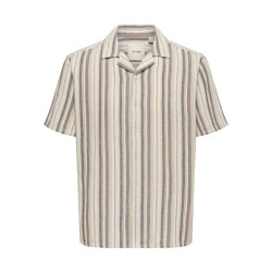 Only & Sons onstrev life reg stripe ss shirt no 22025659 gardenia