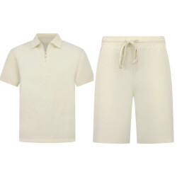 Enos Zomerset ribbed oversized polo shirt en korte broek