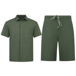 Enos Zomerset ribbed oversized shirt en korte broek