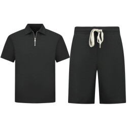 Enos Zomerset ribbed oversized polo shirt en korte broek