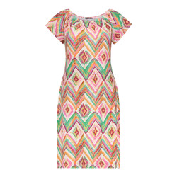 Geisha 67422-60 may 615 dress elastic shoulder jersey aop pr.01-26-2 teal/fuchsia