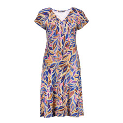 Geisha 67424-60 june 815 dress v-neck short jersey aop pr.02-26-2 indigo/purple