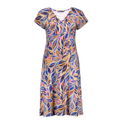 Geisha 67424-60 june 815 dress v-neck short jersey aop pr.02-26-2 indigo/purple