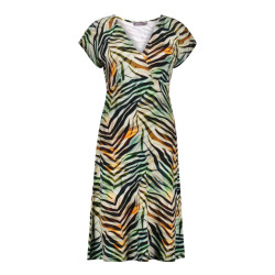 Geisha 67424-60 june 775 dress v-neck short jersey aop pr.03-26-2 brown/green