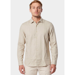 Bos Bright Blue Casual hemd lange mouw linnen shirt 5405.426/607