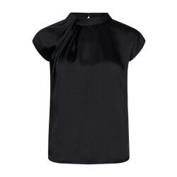 Neo Noir fleur drapy satin blouse 160990 100 black