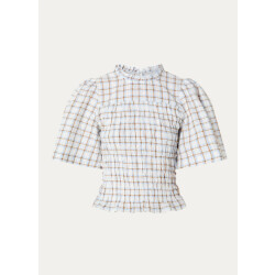 Neo Noir possini mega check blouse 169142 145 light blue