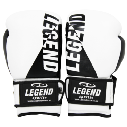 Legend Sports Wrist lock bokshandschoenen heren/dames wit-zwart leer