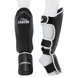 Legend Sports Kickboks scheenbeschermers legend best heren/dames zwart-wit pu