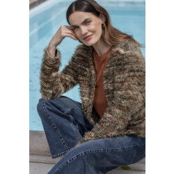 Geisha 64500-10 775 vest stripes hairy brown