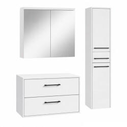 Badplaats Wastafelkast set florence 80 x 46 cm hoogglans met spiegelkast
