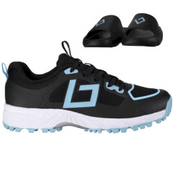 Brabo Tribute black/l. blue + slides hockeyschoenen veld jongens -