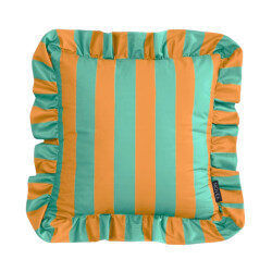 NOVÉE Sierkussen ruffles stripe /geel | 45x45 cm | katoen/polyester