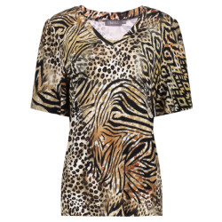 Geisha t-shirt v-neck jersey 52445-60 jazz 775 pr.06-25-2 brown/black