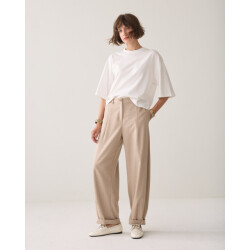 Summum Trouser barrel twill melange taupe