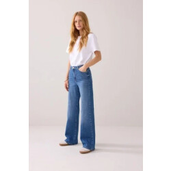 Summum Pisa-5185 6 wide leg jeans twill comford denim vintage blue denim