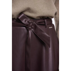 Rino & Pelle Chelsea.7502611 rino en pelle faux leather skirt with belt chocolate bean