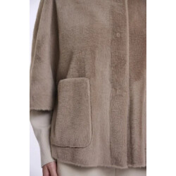 Rino & Pelle Dewi.7002611 rino en pelle faux fur cape mocha latte