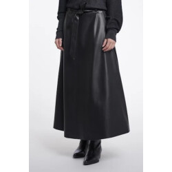 Rino & Pelle Chelsea.7502611 rino en pelle faux leather skirt with belt dark navy