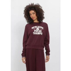 Penn & Ink W26f1941 351-5 penn en ink sweater print aubergine ecru