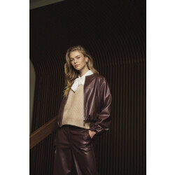 Rino & Pelle Lomee.7502611 rino en pelle faux leather blouson jacket chocolate bean