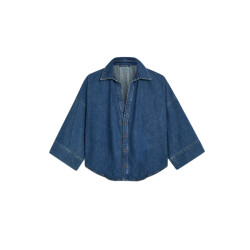 Summum 2s3346-5184 blouse denim kimono light cott