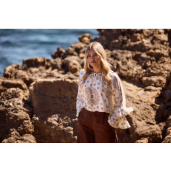 Nukus Nkf02202 318 asra blouse paisley offwhite/toffee
