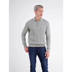 Lerros Heren polo 2685230 259 platinum grey melange