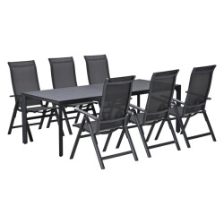 Garden Impressions Osaka/felini tuinset 6 pers met verstelbare stoelen