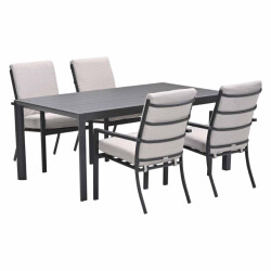 Garden Impressions Sergio/gosford tuinset 4 personen stapelbare tuinstoelen