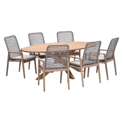 Garden Impressions Skala/urania tuinset 6 personen acaciahout ovaal 220 cm