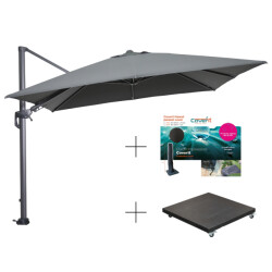 Garden Impressions Hawaii parasolset 300x300 donkergrijs 90 kg