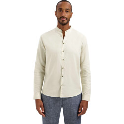 No Excess Shirt with linen granddad desert