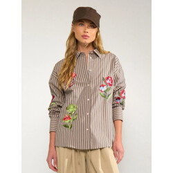 Nümph Nukacey 707171 embr shirt deep taupe