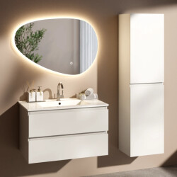 Mirlux Badkamermeubelset avello 80cm glanzend wastafel