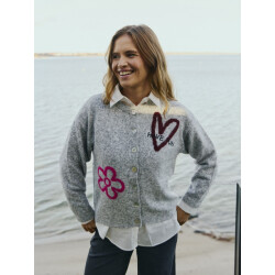 Free Quent Fqnomas-cardigan med.grey fuch