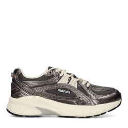 Maruti Nola leather metallic anthracite lage sneakers dames