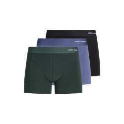 Jack & Jones Heren boxershorts trunks jaccomo bamboe effen 3-pack donkergroen/blauw/zwart