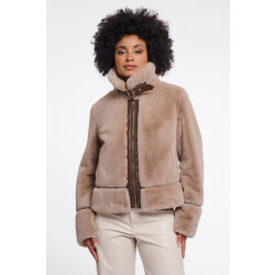 Rino & Pelle short faux fur jacket lambra 999021 oat