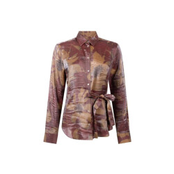 Jansen Amsterdam Lotte blouse stone red/camel