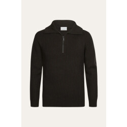 Profuomo heavy wollen half zip ppxj30058f h2 dark brown