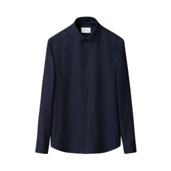 Eton Solid flannel lange mouw overhemden 100015434
